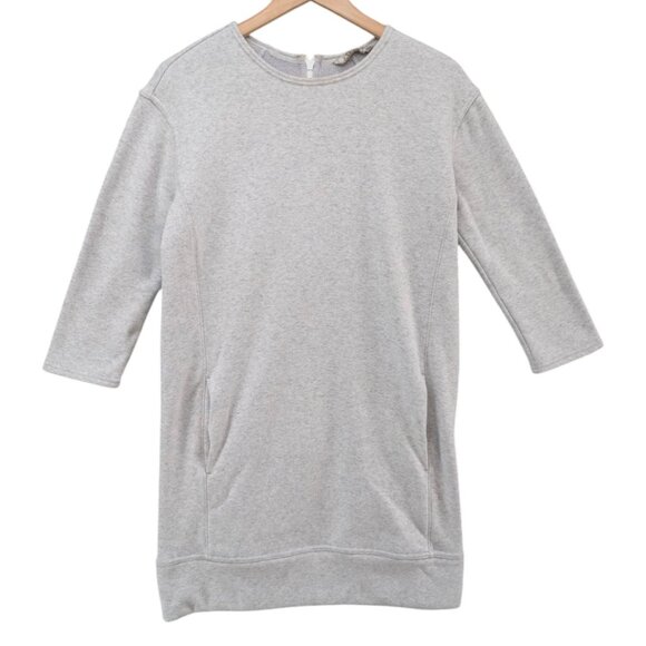 Athleta Cozy Karma Sweatshirt Dress Womens Grey Back Zip Long Sleeve Size XS - Picture 1 of 12